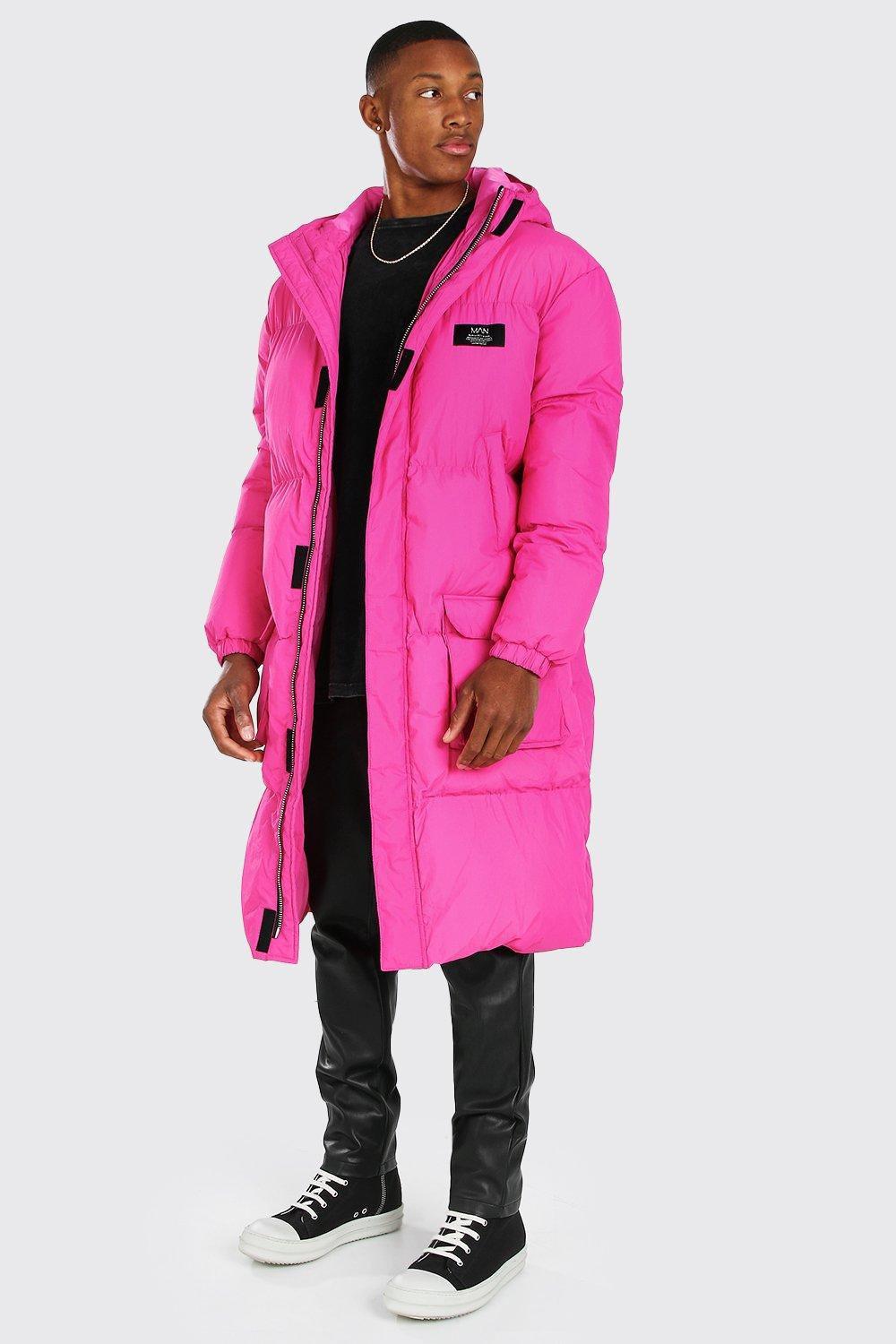 Bright pink sales puffer coat